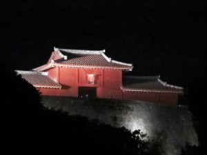 真冬の夜の首里城は幻想的